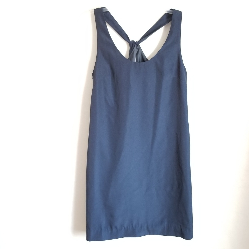 J Crew Twist Back Navy Dress